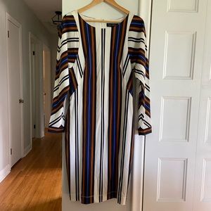 PINK TARTAN striped shift dress